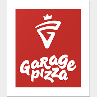 Garage Pizza White Logo Posters and Art